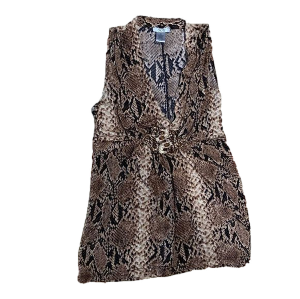 𝅺caché shortsleeve snakeskin top NWOT